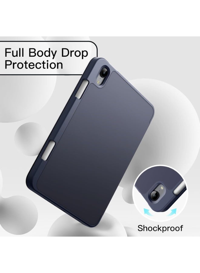 erorex iPad Mini 6 / A17 Pro Case with Pencil Holder – Slim Smart Cover & Shockproof Protection (Blue) - Image 2