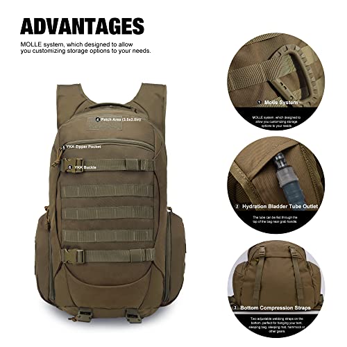 Mardingtop 28L/35L Tactical Backpacks Molle Hiking daypacks for Camping Hiking Military Traveling Motorcycle - Image 4