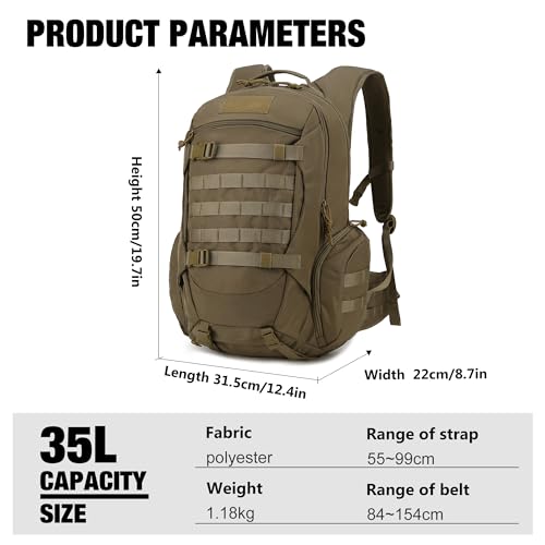 Mardingtop 28L/35L Tactical Backpacks Molle Hiking daypacks for Camping Hiking Military Traveling Motorcycle - Image 3