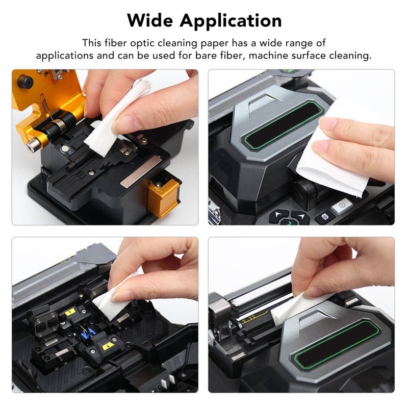 Fiber Optic Cleaning Wipe: 100-Pack Lint-Free Soft Texture - Excellent Water Absorption Scratch-Resistant Wipe for Bare Fiber Machine Cleaning, Wet Dry Use - Image 3