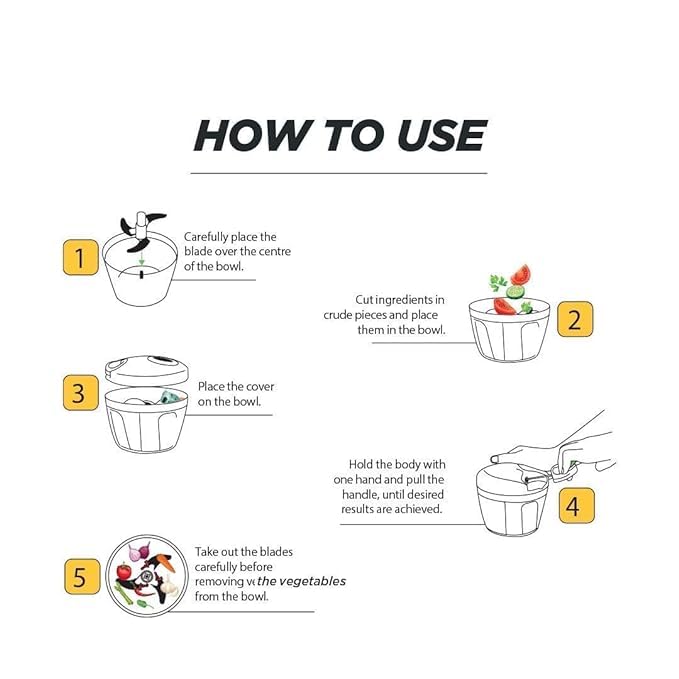 Chintavan Enterprise 1000ml Heavy Duty Premium Grey Blue Handy Manual Chopper for Vegetable Fruit Chopper Pack of 1 - Image 4