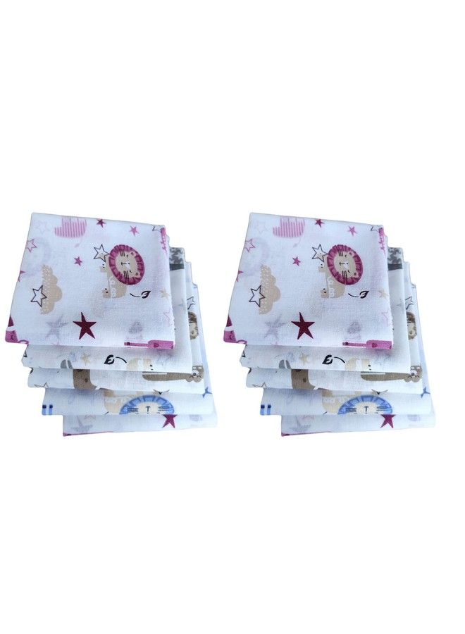 Trance Home Linen Super Soft 100% Cotton Thin Malmal Cloth ; Reusable Hygiene Wash Cloth ; Napkin For New Babies ; Soft Hankies For Children (Small 40 X 40 Cm Animalspack Of 10 Pcs)  - Image 2