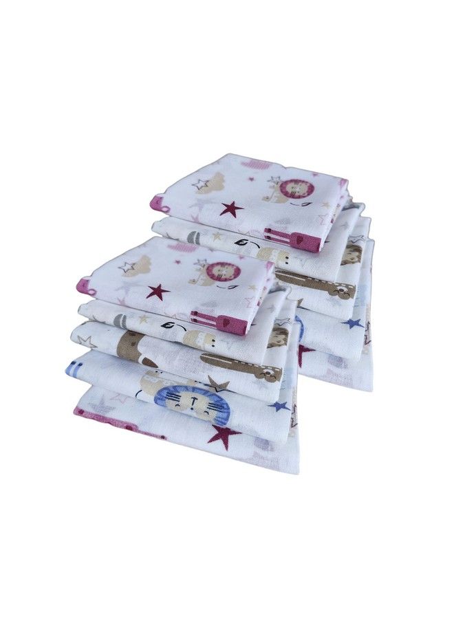 Trance Home Linen Super Soft 100% Cotton Thin Malmal Cloth ; Reusable Hygiene Wash Cloth ; Napkin For New Babies ; Soft Hankies For Children (Small 40 X 40 Cm Animalspack Of 10 Pcs)  - Image 3