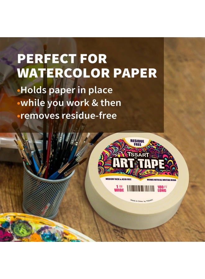 TSSART White Art Ribbon, Artist Masking Tape Medium Tape for Art Crafting, Watercolor Painting, Canvas Frame, Acid Free, 1 Inch Wide, 180 Feet Long - Image 5