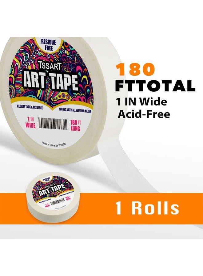 TSSART White Art Ribbon, Artist Masking Tape Medium Tape for Art Crafting, Watercolor Painting, Canvas Frame, Acid Free, 1 Inch Wide, 180 Feet Long - Image 2