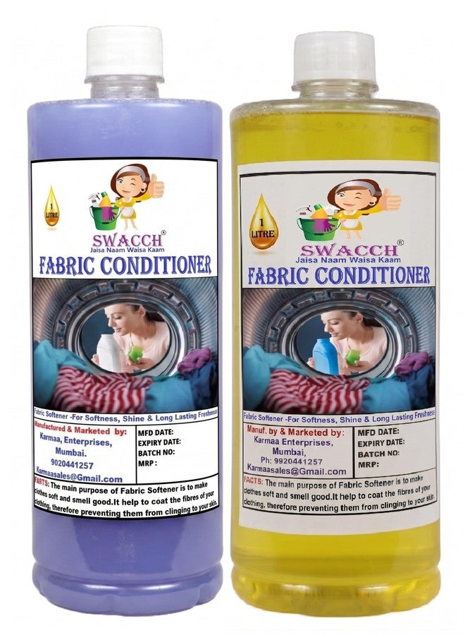 swacch Fabric Conditioner Lavender & Lemon I Shine and Softens Clothes, Long-Lasting Freshness 1 Litre Combo Pack of 2 - Image 1