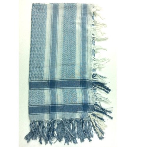 Tapp Collections Premium Shemagh Head Neck Scarf - White/Blue - Image 2