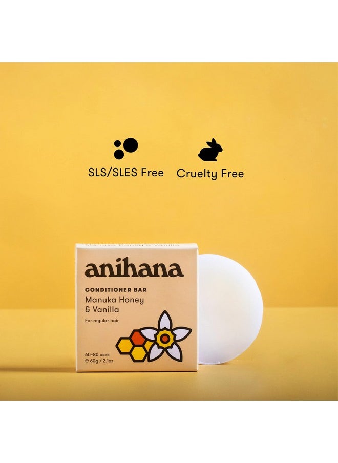 ANIHANA - ANIHANA Conditioner Bar for Regular Normal Hair Clean Purifying Natural Healthy Look and Shine Paraben Free Manuka Honey and Almond 2.1 oz - Image 1