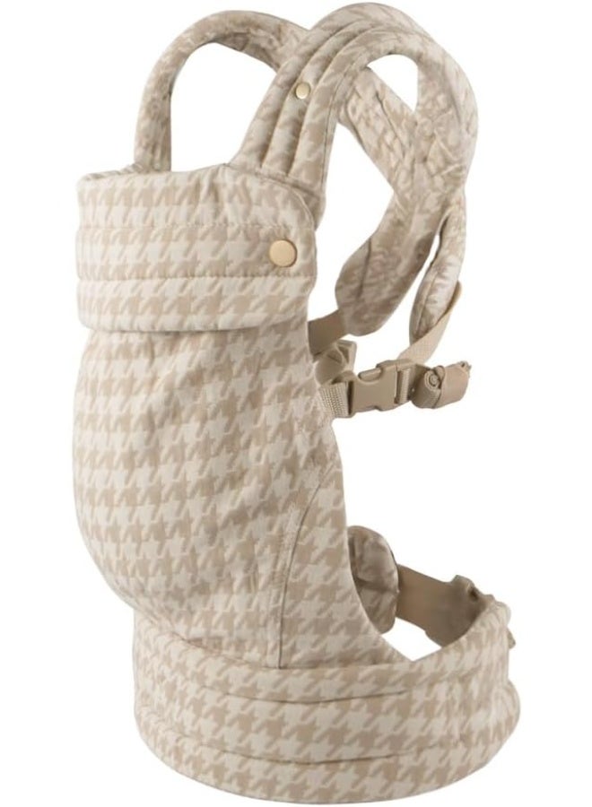 Adjustable Multifunction Baby Carrier With Dual Shoulder Support Khaki Houndstooth - Image 1