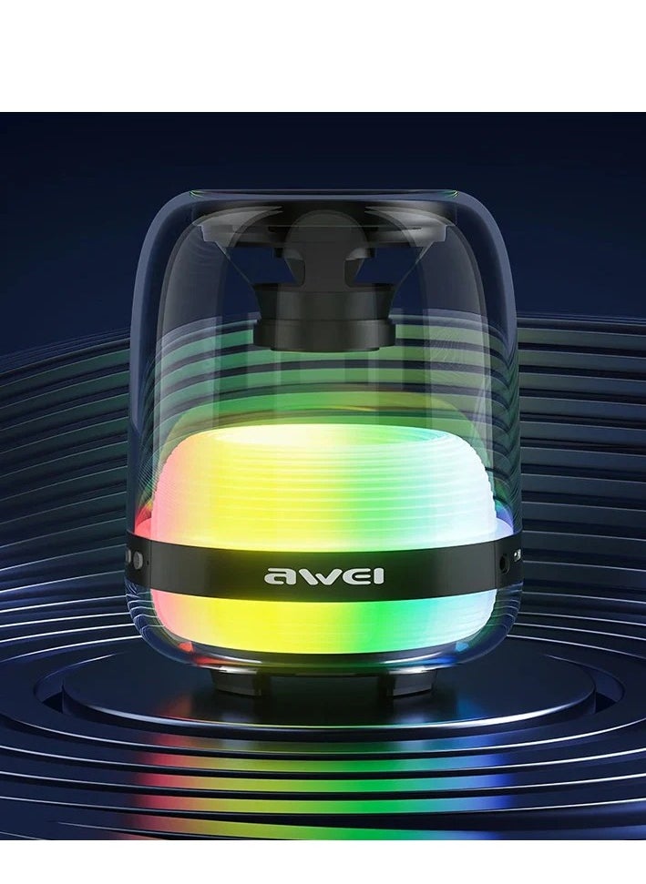 Awei - Awei Y386 Portable Speakers Waterproof And Colorful LED Light - Black - Image 1