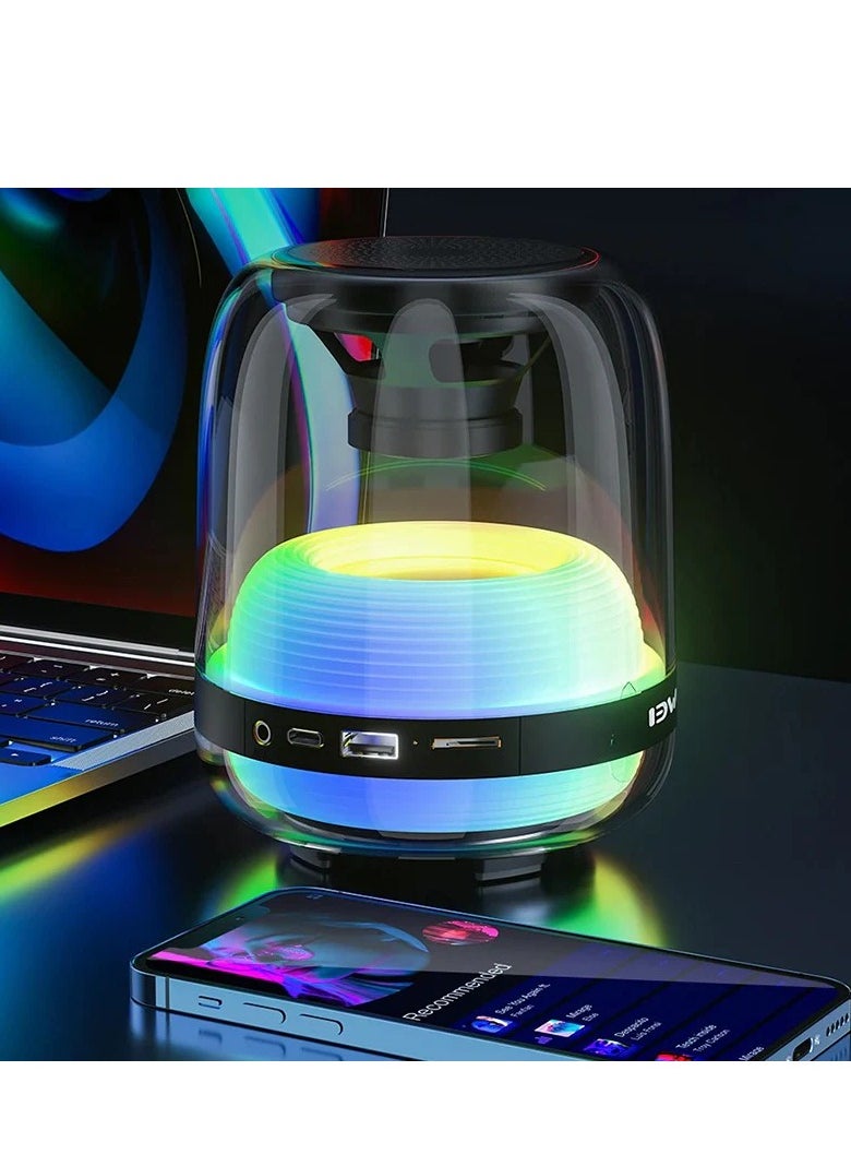 Awei - Awei Y386 Portable Speakers Waterproof And Colorful LED Light - Black - Image 1