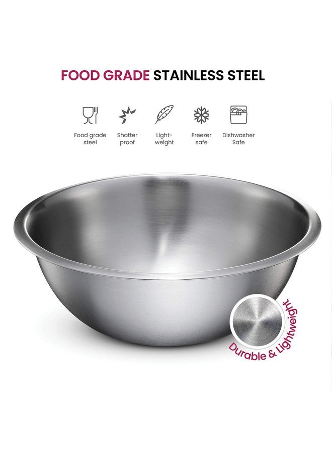 FINEDINE FineDine Stainless Steel Mixing Bowls Set for Kitchen, Dishwasher Safe Nesting Bowls for Cooking, Baking, Meal Prepping  - Image 3