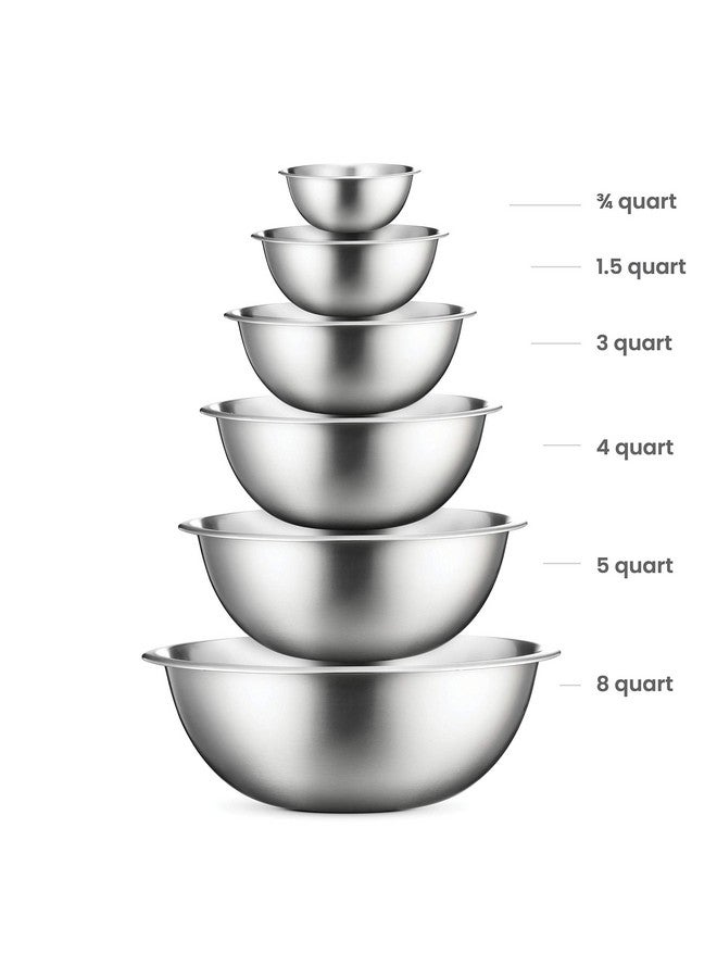 FINEDINE FineDine Stainless Steel Mixing Bowls Set for Kitchen, Dishwasher Safe Nesting Bowls for Cooking, Baking, Meal Prepping  - Image 2
