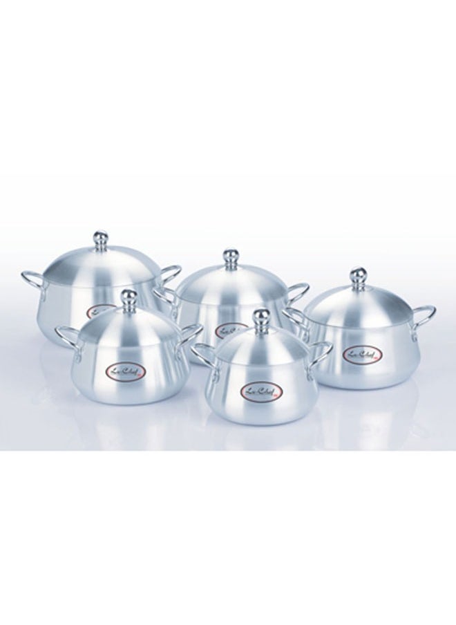 ULTIMAX Ultimax Metal Finish Belly 5 Pcs Set 2X6 With Durable Handles And Heavy Lids, Dishwasher & Ovensafe, Even Heat Distribution, Durable & Elegant Design, Suitable on Most Stoves, 18-26 cm  - Image 1