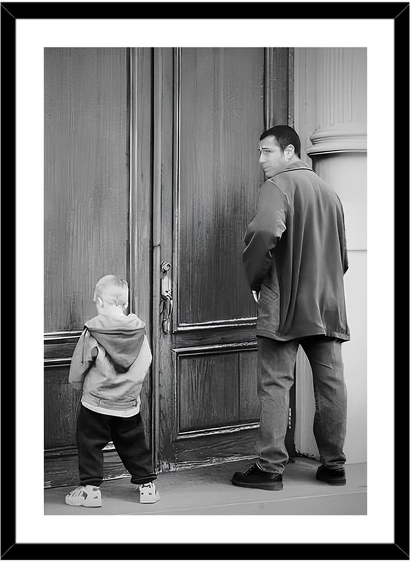 Spoil Your Wall Father & Son Bathroom Funny Design Wall Poster with Black Frame, Wall Arts Home Décor Photo Frames, 30x40 cm by Spoil Your Wall  - Image 1