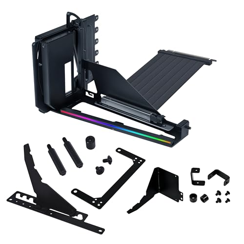 Lian Li ATX PC Case 4 Slots Vertical GPU Kit VG4v4 Premium Gen 5 Riser Cable PCIE 50 x16200mm PCIe 3040 Compatible Adjustable Position Fits Most PC Cases VG4v4 Black - Image 1