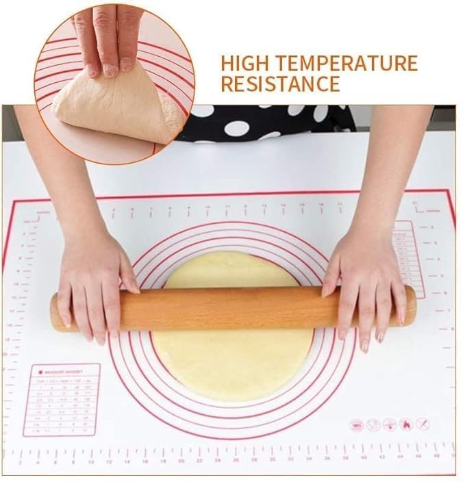 BBD kitchen shop Silicone Pastry Mat with Measurements Large 40Cm X 60Cm Baking Mat NonSlip BPA Free Fondant Mat Counter Mat Oven Liner Pie Crust Mat NonStick Dough mat Pastry Mat - Image 4