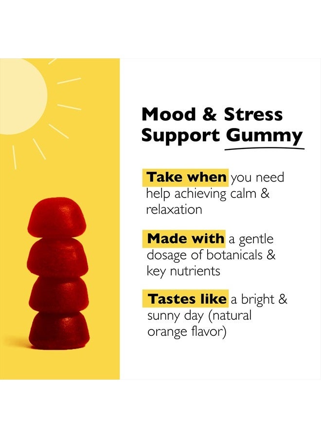 RESCUE Bach Plus Mood & Stress Support Gummies, Daytime Dietary Supplement with Passionflower, GABA, Saffron & Vitamin D, Natural Orange Flavor, Vegan & Gluten-Free, 60 Count  - Image 2