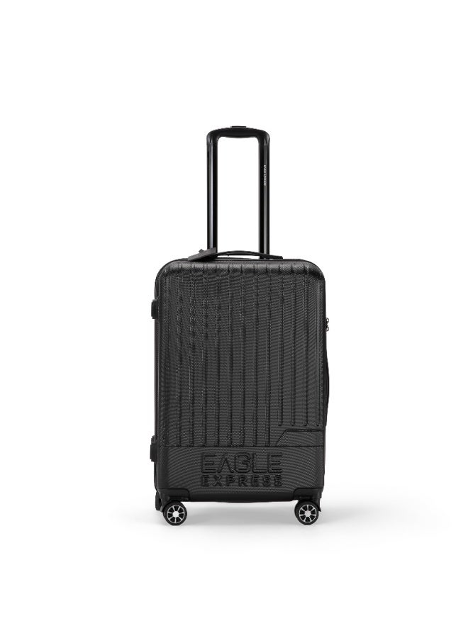 Eagle Express Fusion ABS Hard Trolley Luggage - 24 inch - Black - Scratch-Resistant - Free Protective Cover - 1-Year Warranty - Image 1