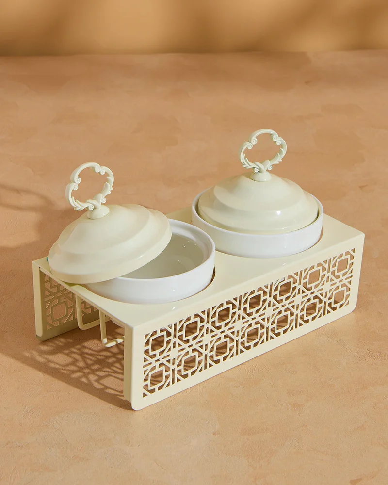 REDTAG White Round Bowl With Stand (5 Piece)