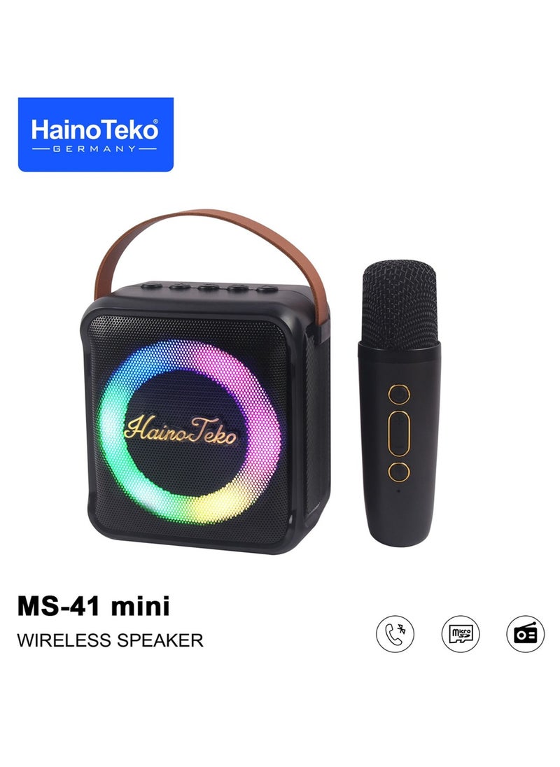 Haino Teko Haino Teko Germany MS 41 Mini Wireless Bluetooth Portable Speaker with Mic Black  - Image 1