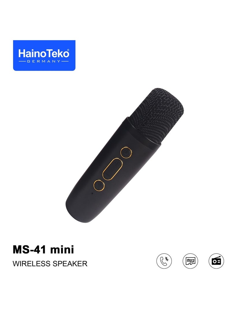 Haino Teko Haino Teko Germany MS 41 Mini Wireless Bluetooth Portable Speaker with Mic Black  - Image 3