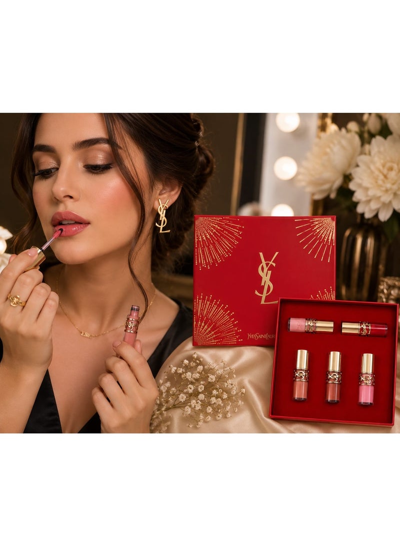 Yves Saint Laurent YSL Mini Lip Gift Set – 5 Pieces, Shades 02, 03, 04, 05 & 07, 3ml Each - Image 2