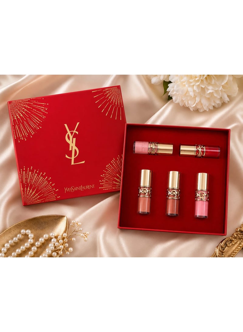 Yves Saint Laurent YSL Mini Lip Gift Set – 5 Pieces, Shades 02, 03, 04, 05 & 07, 3ml Each - Image 3