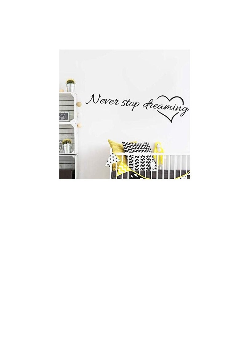 erorex Never stop dreaming wall sticker inspirational quotes wall art bedroom decorative stickers diy home decals mural art poster  - Image 2