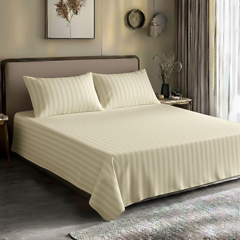 Bedding Zone King Bed Sheet Set - Cream - Image 3
