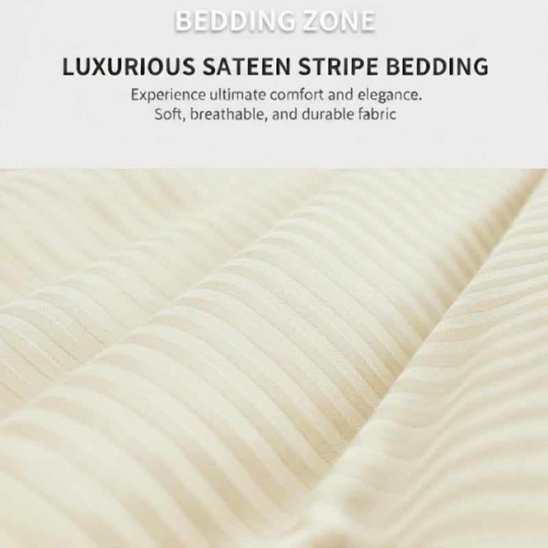 Bedding Zone King Bed Sheet Set - Cream - Image 5