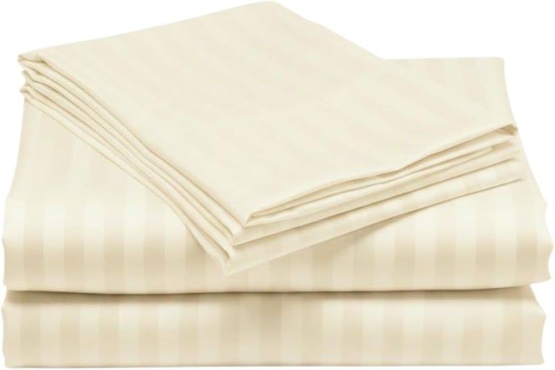 Bedding Zone King Bed Sheet Set - Cream - Image 1