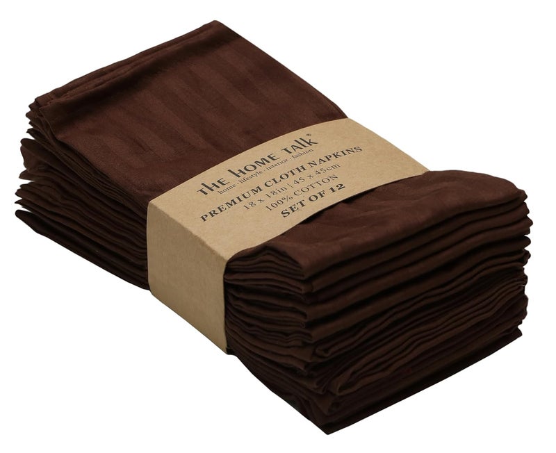 THE HOME TALK THE HOME TALK Cotton Cloth NapkinsSet of 12 18x18 InchesUltra Soft 100 Cotton Premium Dinner NapkinsTable Napkins for Home Restaurant Banquet HotelHeavy AbsorbentMachine Washable Reusable - Image 1
