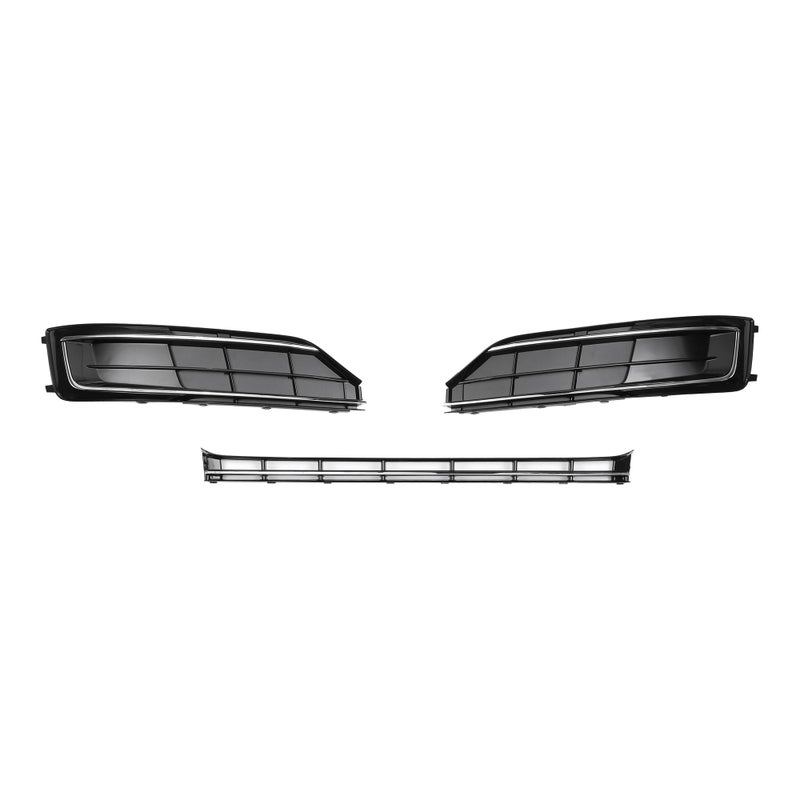 Generic X AUTOHAUX 1 Set Lower Front Hood Bumper Grille Grill Fog Lamp Light Grille Cover No.4H0807679 for Audi A8(D4PA) 2015-2018 Black  - Image 1