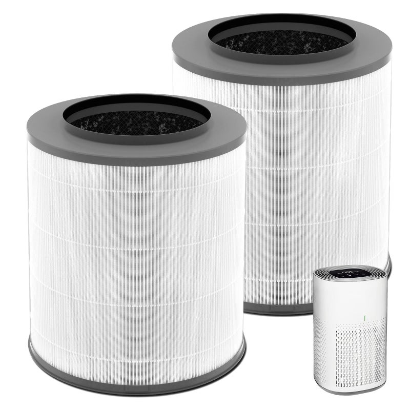 Sinnya 2 Pack 12030 11030 Replacement Filter 1000 Sq Ft Capacity Fit for Clorox Medium Room 11030 11031 Air Cleaner Part 12030 3Stage Filtration H13 True HEPA Activated Carbon Filter - Image 2
