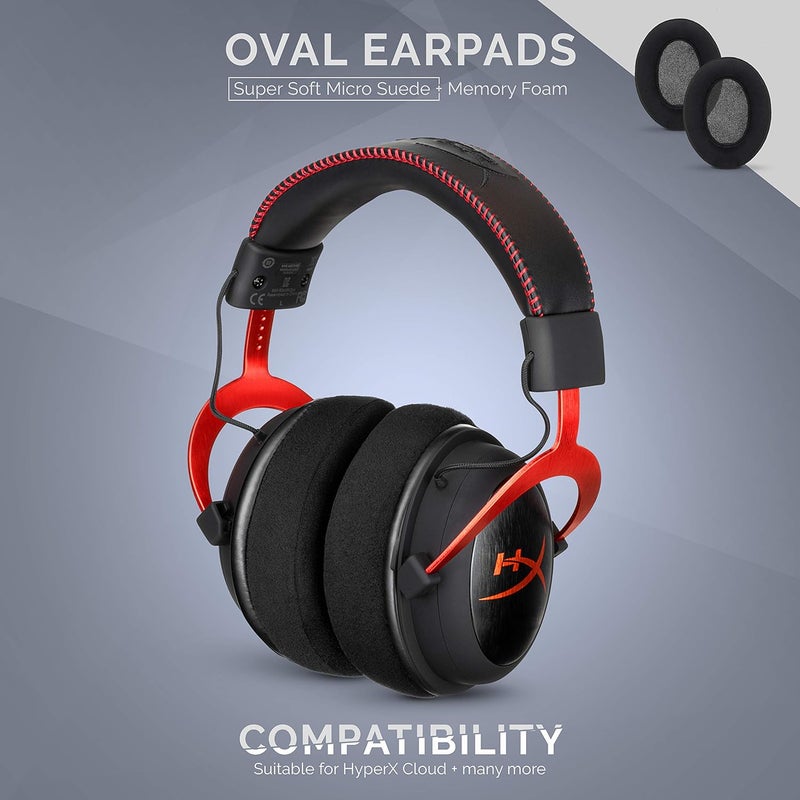 براينوافز وسادات الأذن البديلة المصنوعة من الميكرو سيويد لسماعات HyperX Cloud & Alpha وATH M50X وSteelseries Arctis وLogitech G Pro والمزيد من سماعات الرأس، فيلور ناعم، رغوة الذاكرة ووسادات أذن طويلة الأمد من Brainwavz - Image 5