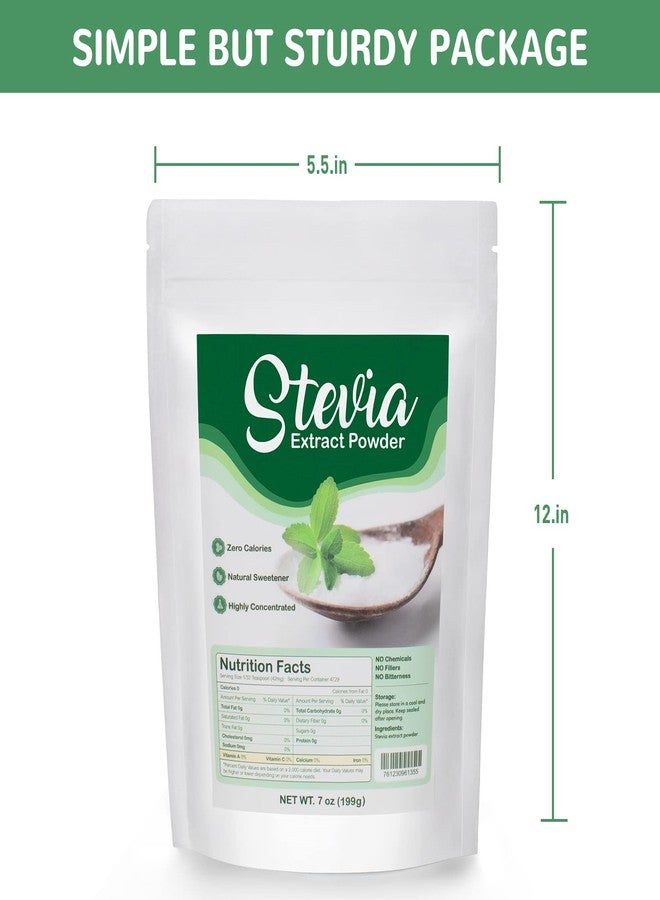 CCnutri Stevia Pure Stevia Powder 7oz(199g), Sweetener Premium Sugar Substitute-No Fillers, No Bitterness, Zero Calorie, Highly Concentrated - Image 3