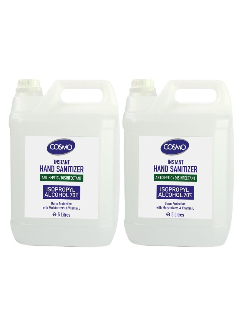 COSMO Advanced Instant Hand Sanitizer Gel 5L Pack Of 2 For All Skin Type