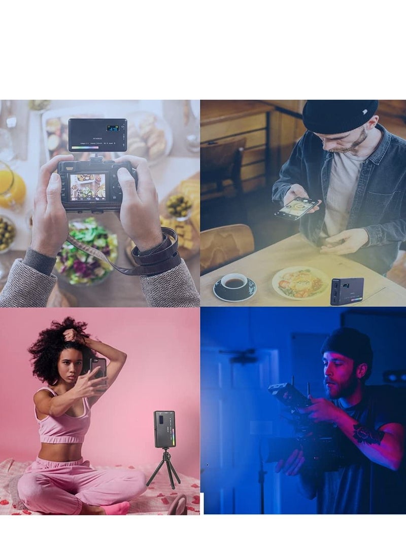 Excefore RGB LED Light for Camera Dimmable 360° Portable Battery 3100 mAh CRI95+ 2500K-9000K with Cold Shoe Mount Compatible Vlog Photography TikTok Living  - Image 2