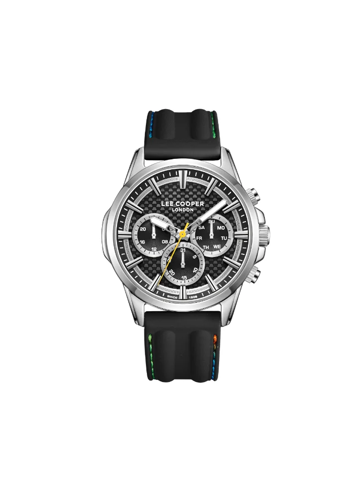 Lee Cooper Men's Multi Function Display Watch With Black Silicone Strap - LC08048.351