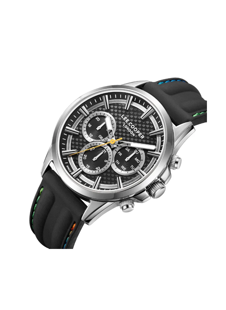 Lee Cooper Men's Multi Function Display Watch With Black Silicone Strap - LC08048.351