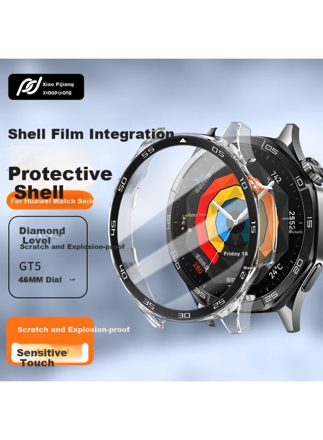 Tinker Xiao Pi Jiang Tempered Glass Screen Protector For Huawei Watch Gt5, High Definition, Sensitive Touch, Full Coverage Protective Case And Screen Protector For Huawei Watch Gt5, 46mm Men's Watch Case - Image 1