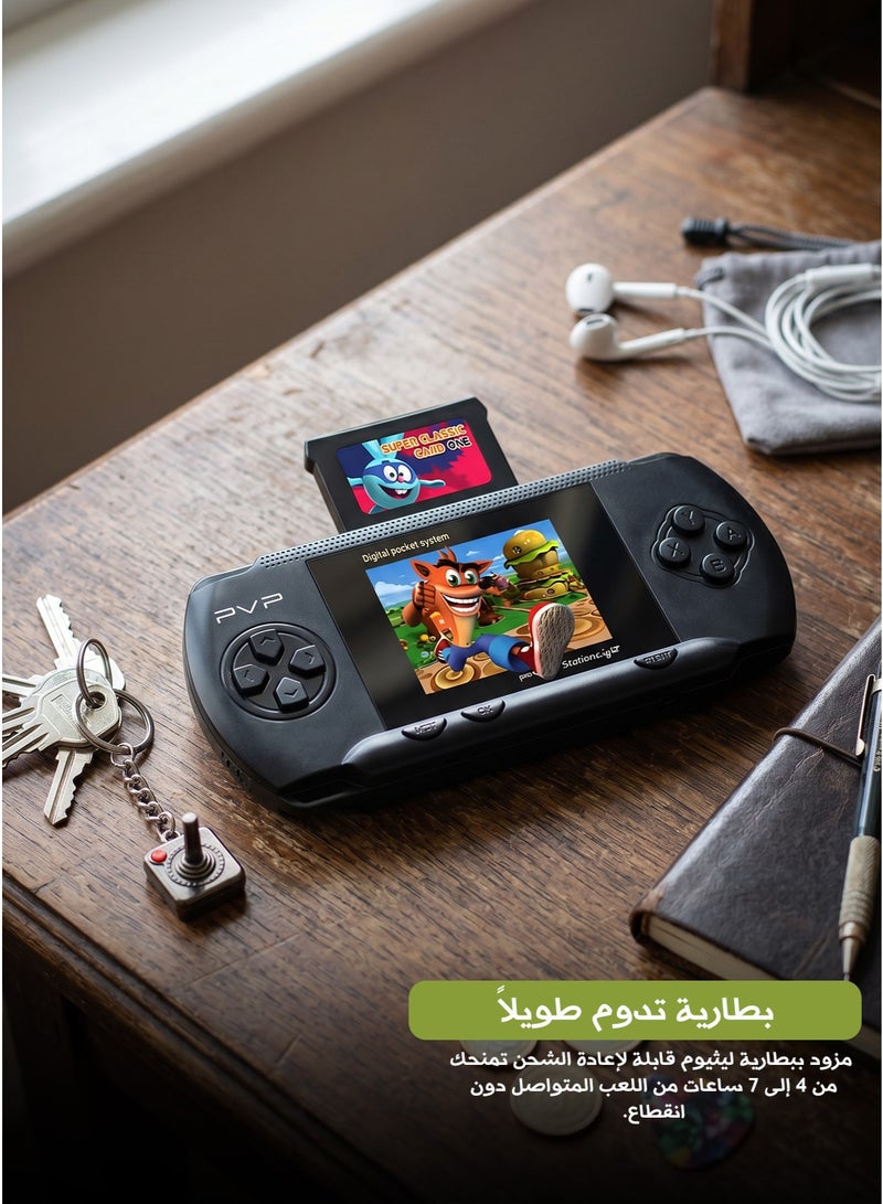 بي في بي جهاز ألعاب محمول كلاسيكي ريترو بفتحة عرض إضافية - يدعم ألعاب الفيديو القديمة، أسود_ جهاز ألعاب ريترو_بلايستيشن محمول صغير_أجهزة ألعاب فيديو محمولة - Image 5