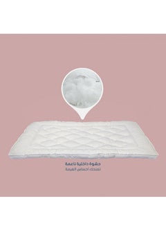 Generic One Layer Microfiber Mattress Topper 8 cm With Rubber Frame White 200x200cm  - Image 2