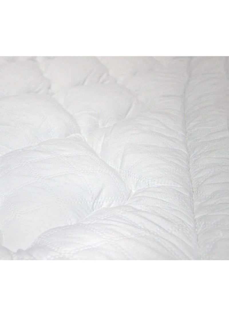 Generic - One Layer Microfiber Mattress Topper 8 cm With Rubber Frame White 200x200cm - Image 1