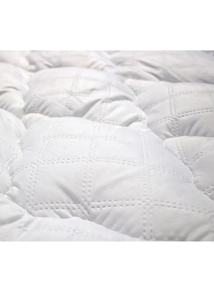 Generic - One Layer Microfiber Mattress Topper 8 cm With Rubber Frame White 200x200cm - Image 1