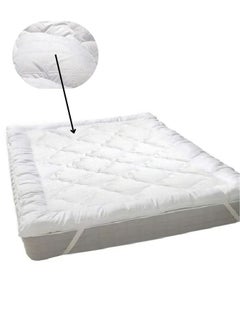 Generic One Layer Microfiber Mattress Topper 8 cm With Rubber Frame White 200x200cm  - Image 1