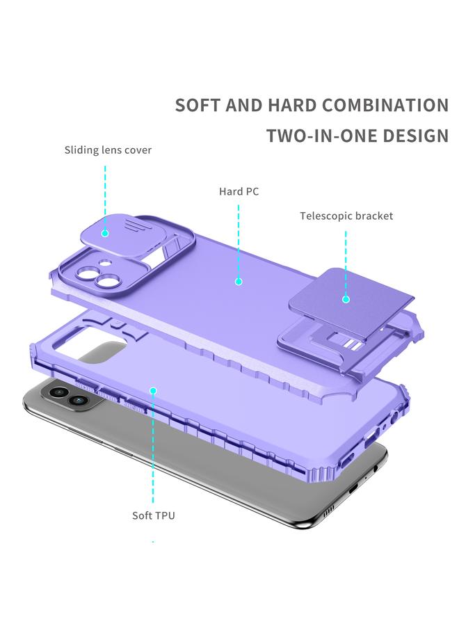 إيروريكس جراب لهاتف Samsung Galaxy A03 مقاس 166 مم مع حامل مجسم وغطاء منزلق وغطاء حماية منزلق - Image 2