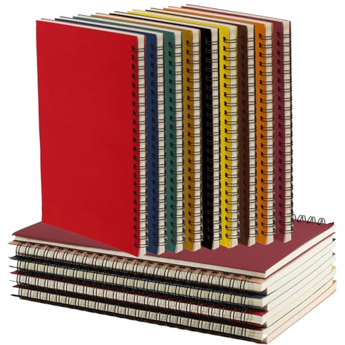 Dyrfolm 18 Pack Spiral Notebook Bulk,A5 Lined Notebooks,8.3 x 5.5 Inch Kraft Cover Notebook,College Ruled Journals Notebooks,Travel Writing Notebooks for Office Supplies,50 Sheets/100 Pages(9 Color) - Image 1