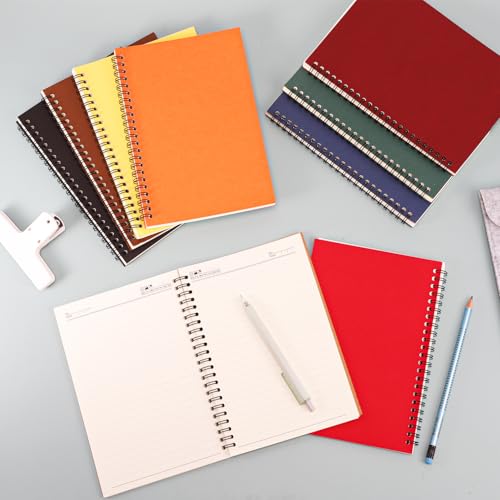 Dyrfolm 18 Pack Spiral Notebook Bulk,A5 Lined Notebooks,8.3 x 5.5 Inch Kraft Cover Notebook,College Ruled Journals Notebooks,Travel Writing Notebooks for Office Supplies,50 Sheets/100 Pages(9 Color) - Image 5